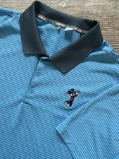 Disney adidas Golf Polo Performance Shirt Embroidered Mickey Mouse Striped 2XL