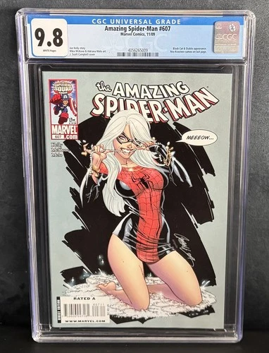 Amazing Spider-Man #607 2009 CGC 9.8 WP J Scott Campbell Cover Black Cat