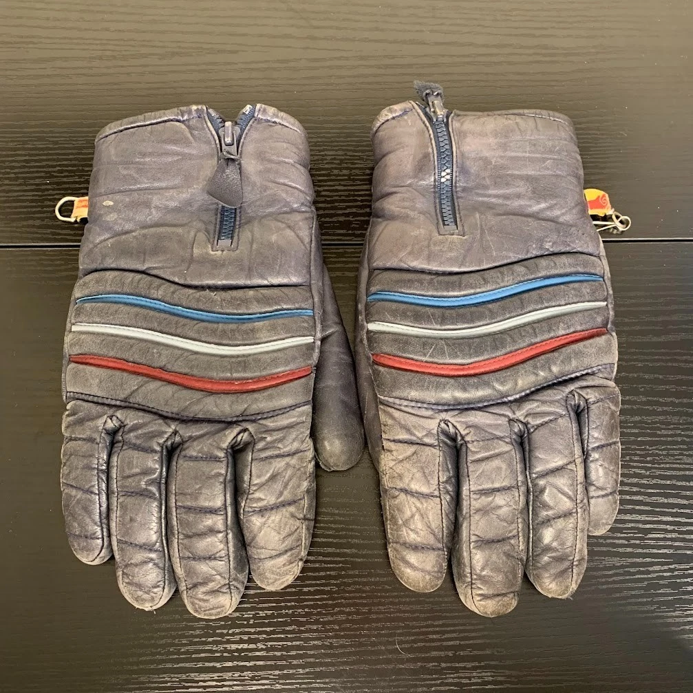 Vintage Kombi Leather Ski Snow Gloves Outdoor Retro Men's Medium
