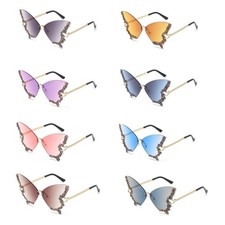 Rhinestone Bling Sunglass Diamond Butterfly Sunglasses Women Rimless Small Face