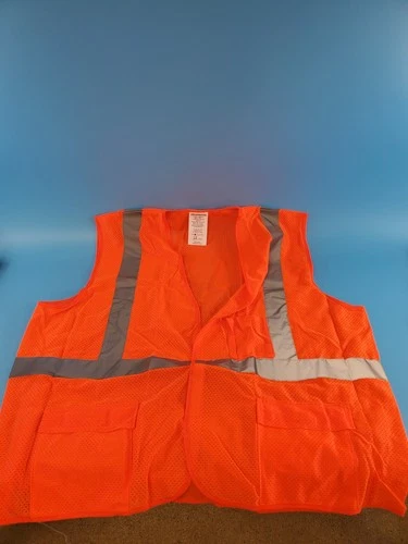 Lot of 10 IRONWEAR SAFETY VEST 1284FR-O Size-4XL,  5-POCKET HI VISIBILITY image 3