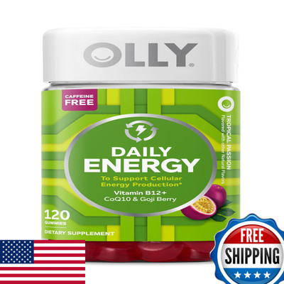 Olly Daily Energy Gummy Caffeine Cellular Energy Production Vitamin B12 Coq10