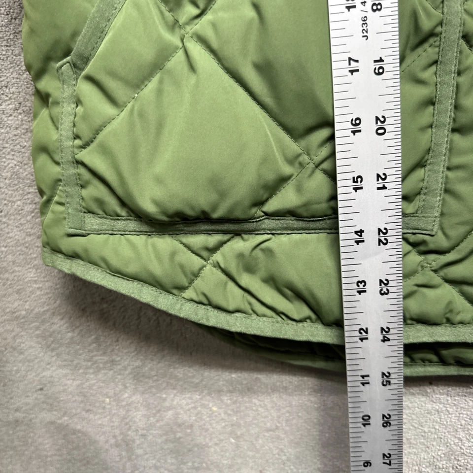 Chaleco acolchado J Crew para mujer L verde oliva acolchado cremallera completa granola preppy Foto 4 de 4