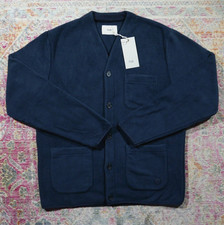 Folk Tobias Fleece Cardigan Size 4 Navy L RRP £170 APC CP YMC Norse Toast Casual