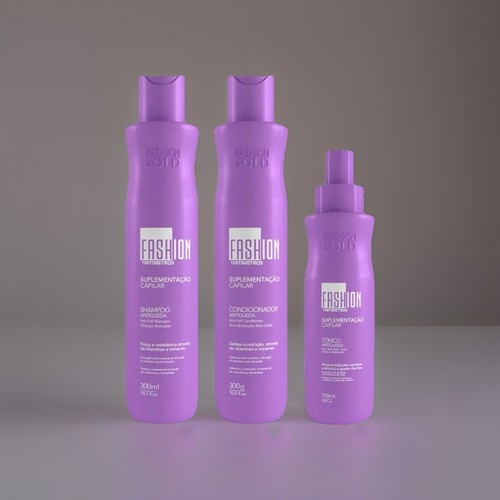 Anti Queda Capilar FASHION GOLD (viral No Brasil)Shampoo, Condicionador E Tônico