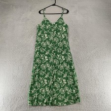 Uniqlo Maxi Sundress Womens M Babydoll Green Floral Button Front Summer Boho