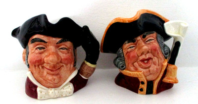 ROYAL DOULTON CHARAKTERKRÜGE - TOWN CRIER D6537 UND MINE HOST D6470 - KLEINE GRÖSSE