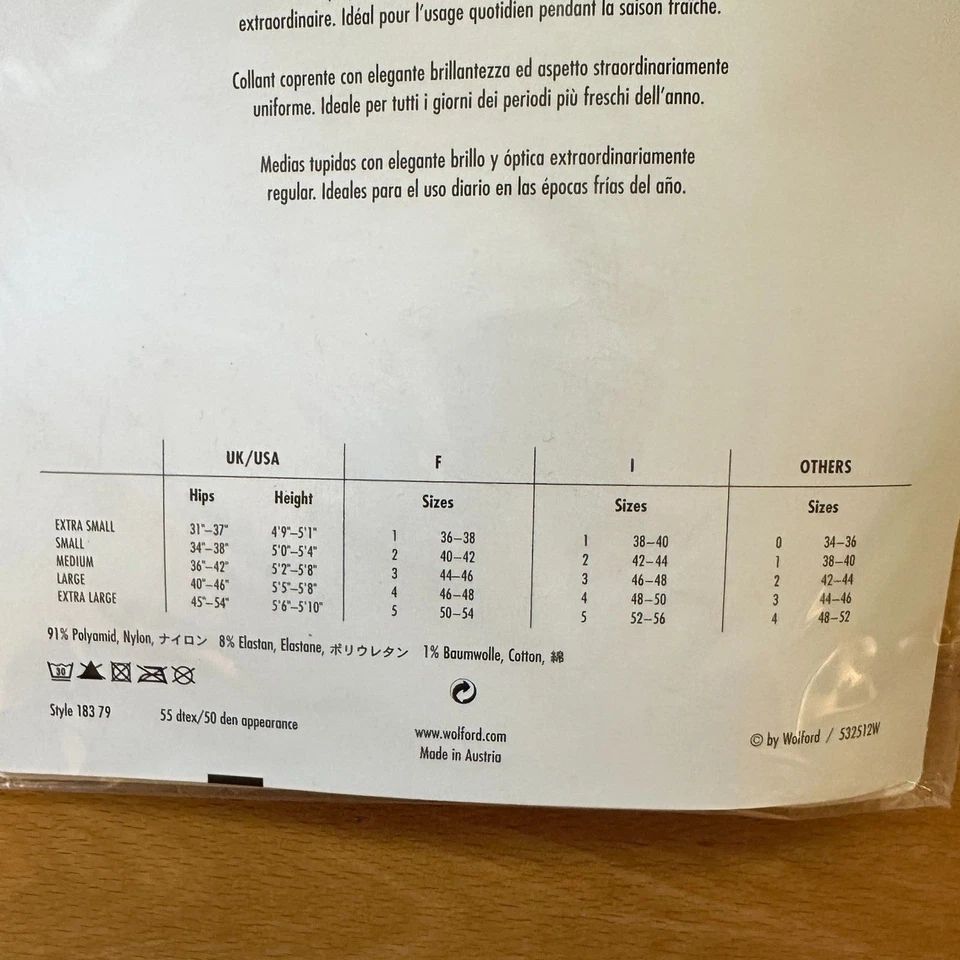 Medias Wolford Satén Opacas 50 en Ciruela Roja Nuevas con Etiquetas Talla S Foto 3 de 4