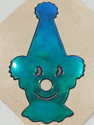 Vintage 80's Davis Liquid Crystal Oilies Mystiks Clown Face Sticker Color Change