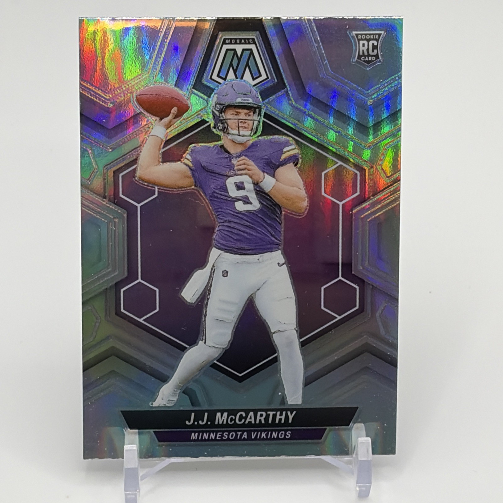 J.J. McCarthy 2024 Panini Mosaic #310 Silver Prizm Rookie RC