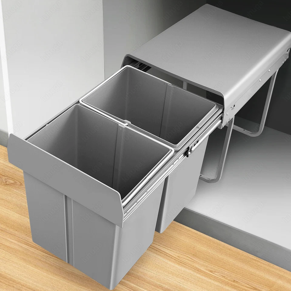 Einbaumülleimer Mülleimer Mülltrennsystem Abfalleimer Müllsystem ausziehbar 40er - Bild 3 von 4