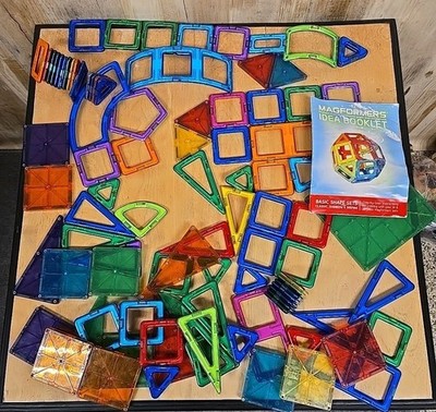 Magformers Magnetic Block Sets Lot Of 100 Pieces Triangles & Squares Colorful