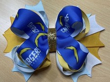 Los Angeles Chargers Football Inspired Hair Bow