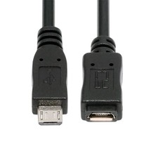 CY Full 5Pin Connected Micro USB 2.0 Type-B Male to Female Cable for Data OTG