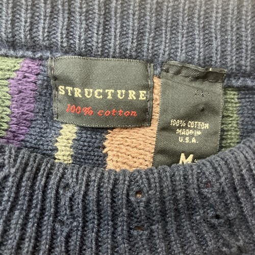 Vintage Structure 3D Textured Coogi Style Sweater Size M USA 100% Cotton - Picture 3 of 12