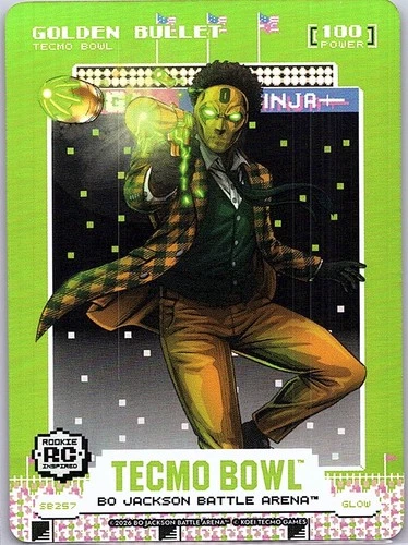 Golden Bullet Tecmo Bowl Bo Jackson Battle Arena Scoreboard Glow SB257 Foil