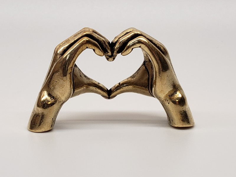 Solid Brass Hand Love Symbol z3193