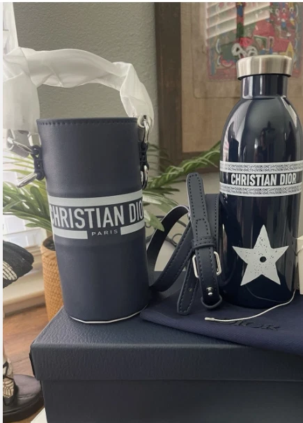 Dior Stainless Water Bottle Tumbler Blue White VIP Customer Limited Gift Novelty - Image 2 of 3