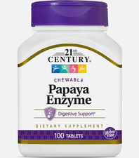 21st Century Papaya Enzyme Chewable Tabs 100 tablets EXP 10/27