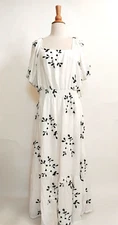 NWT Anthropologie Kindred Tiered Maxi Dress 2X Embroidered Smocked White Floral