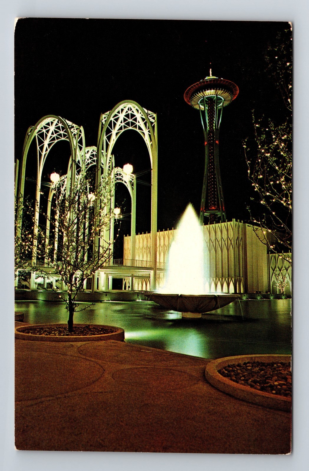 Seattle WA Washington Federal Science Pavilion Space Needle Vintage Postcard