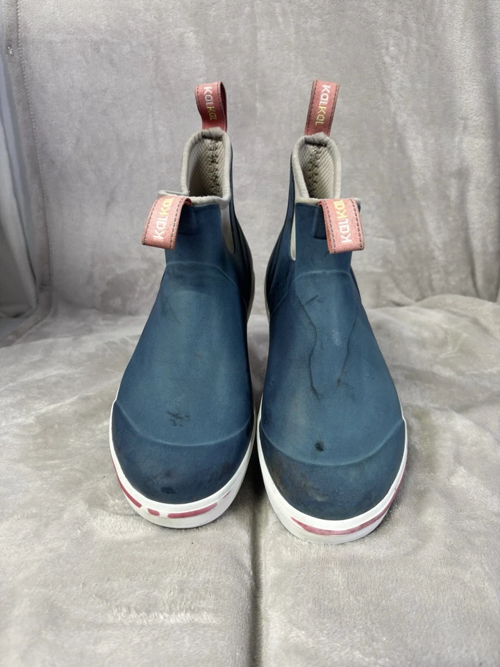 Botas de cubierta impermeables para hombre Kalkal botas de lluvia de pesca con alta tracción talla 8 Foto 2 de 4