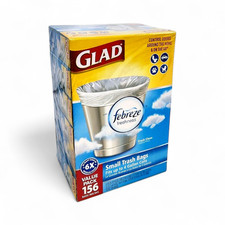 Glad Small 4-Gallon Twist-Tie White Trash Bags, Fresh Clean Scent - 156 Count