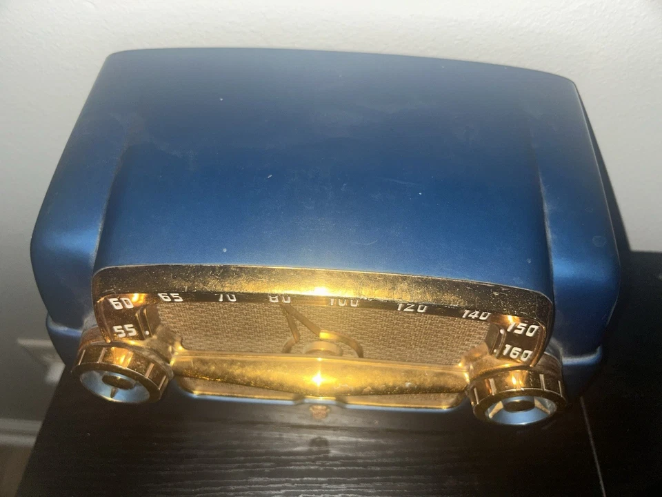 Radio de tubo estilo tablero de instrumentos Sea Blue Crosley ▪︎ 1953 modelo E-15 ▪︎RARO COMO ESTÁ Foto 2 de 4