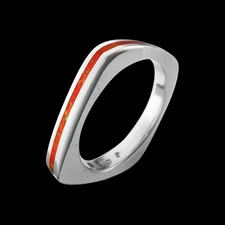 Square Opal Stacking Ring • 925 Sterling Silver • Navajo Handmade • Native...