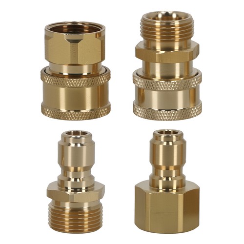 Set 4x Adattatore Idropulitrice Sgancio Rapido M22-15mm Girevole 3/8'' Connessioni - Foto 3 di 13