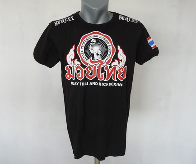 BENLEE Mens Activewear Jersey Boxing Muay Thai Black Shirt Size L Kickboxing