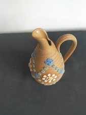 ANTIQUE ROYAL DOULTON SILICON LAMBETH 19c LARGE PITCHER JUG,little Chip On Lip
