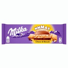 Barra de chocolate Milka Schoko & Keks - 300 g | Chocolate con leche alpino con galletas