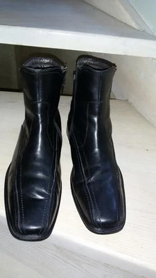 Men Bugatti Boots Black Leather 44 #6AXP - Bild 1 von 4