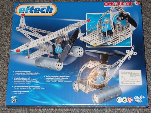 Solar Powered Construction Set Eitech C74 Metal Building Toy aircraft/helicopter - Picture 4 of 5
