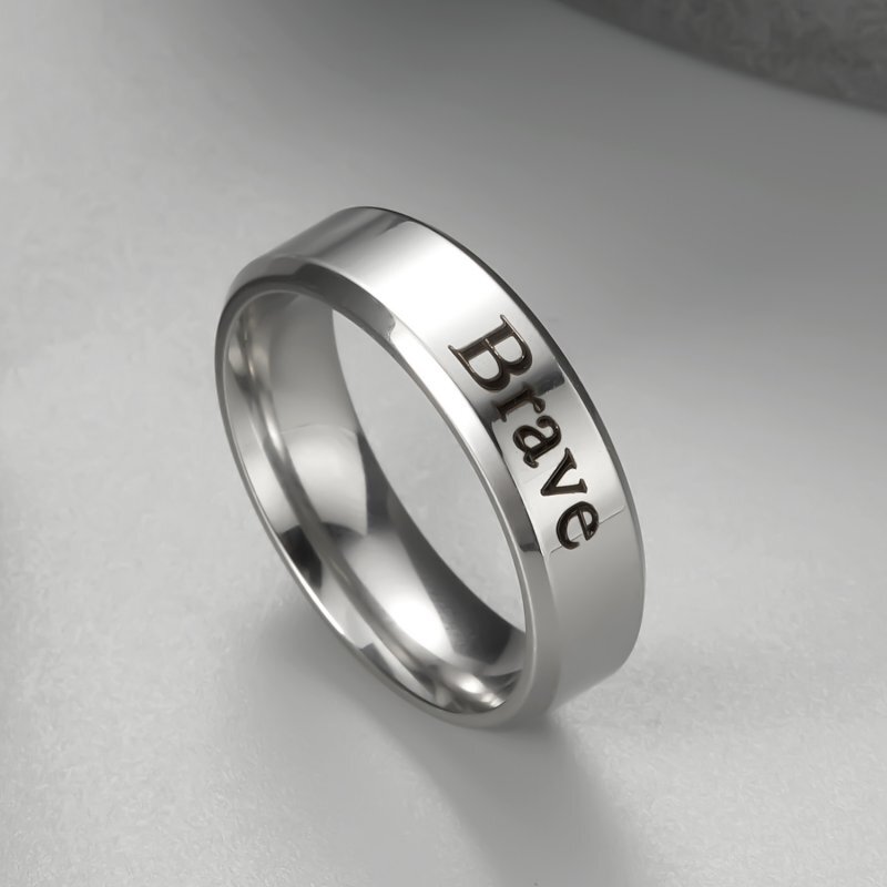 Personalized Stainless Steel Custom Ring Wedding Promise Best Gift for Women Men