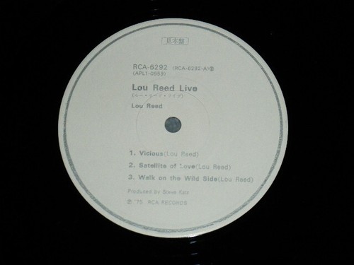 LOU REED Japan 1975 RCA-6292 WHITE LABEL PROMO NM LP LIVE with PROMO SHEET - Imagen 7 de 8