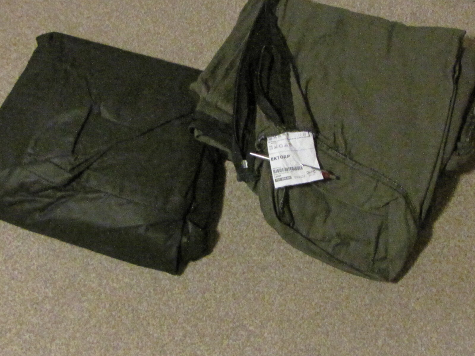 IKEA EKTORP 2 seater sofa cover + 4 cushion covers black 701.196.04