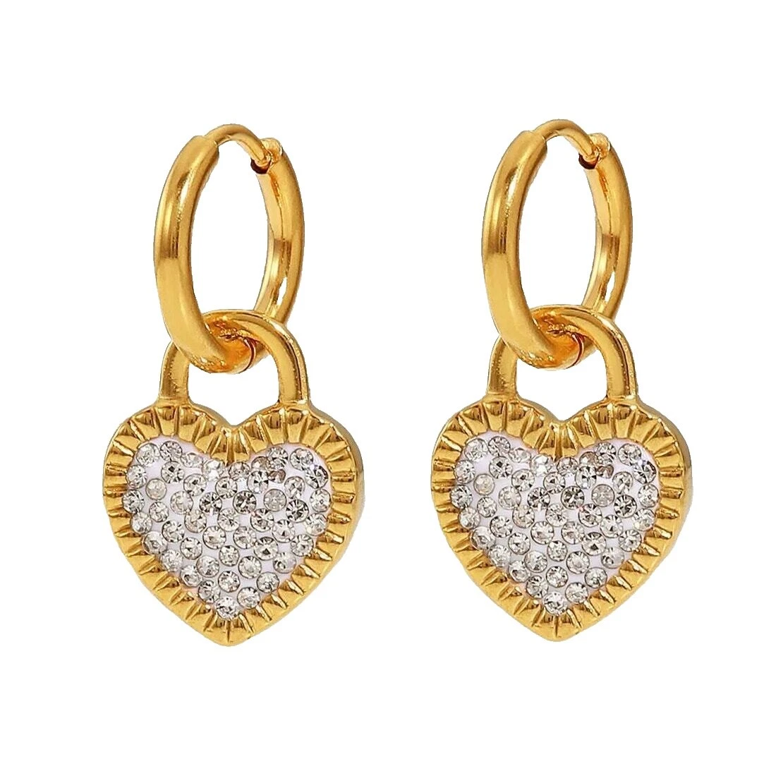 Brincos de aço inoxidável Moda de zircônia cúbica