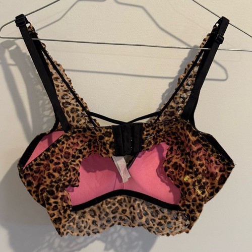 Victoria's Secret ROSA Bralette donna marrone medio stampa animalier push up - Foto 3 di 7