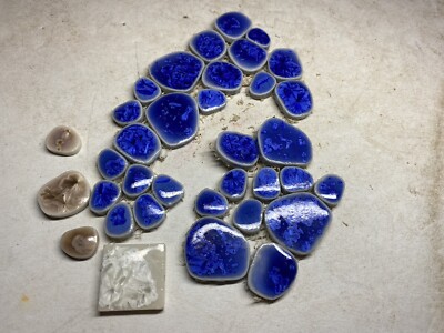 Vintage Lot Of Mosaic Tiles Crafting Porcelain Made In Japan
