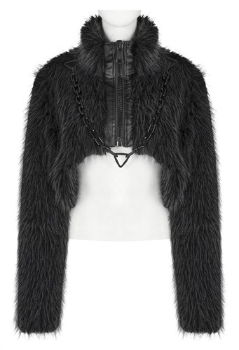 Punk Rave Donna Cappotto Pelliccia Finta Inverno Elegante Corto Spessa Pelliccia Finta Giacca Scura - Foto 32 di 40