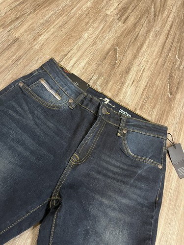 Pantalones de mezclilla ajustados Paxtyn lavado oscuro 7 para toda la humanidad para niñas jóvenes talla 16 nuevos con etiquetas - Imagen 3 de 4