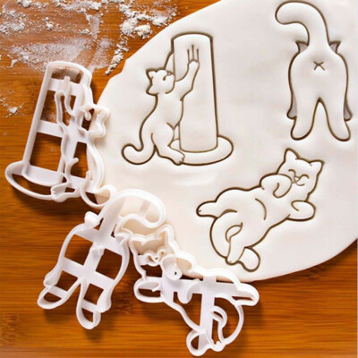 1x 3D DIY Kätzchenform Keksform Geprägte Katze Ausstecher Backformen Dekoration