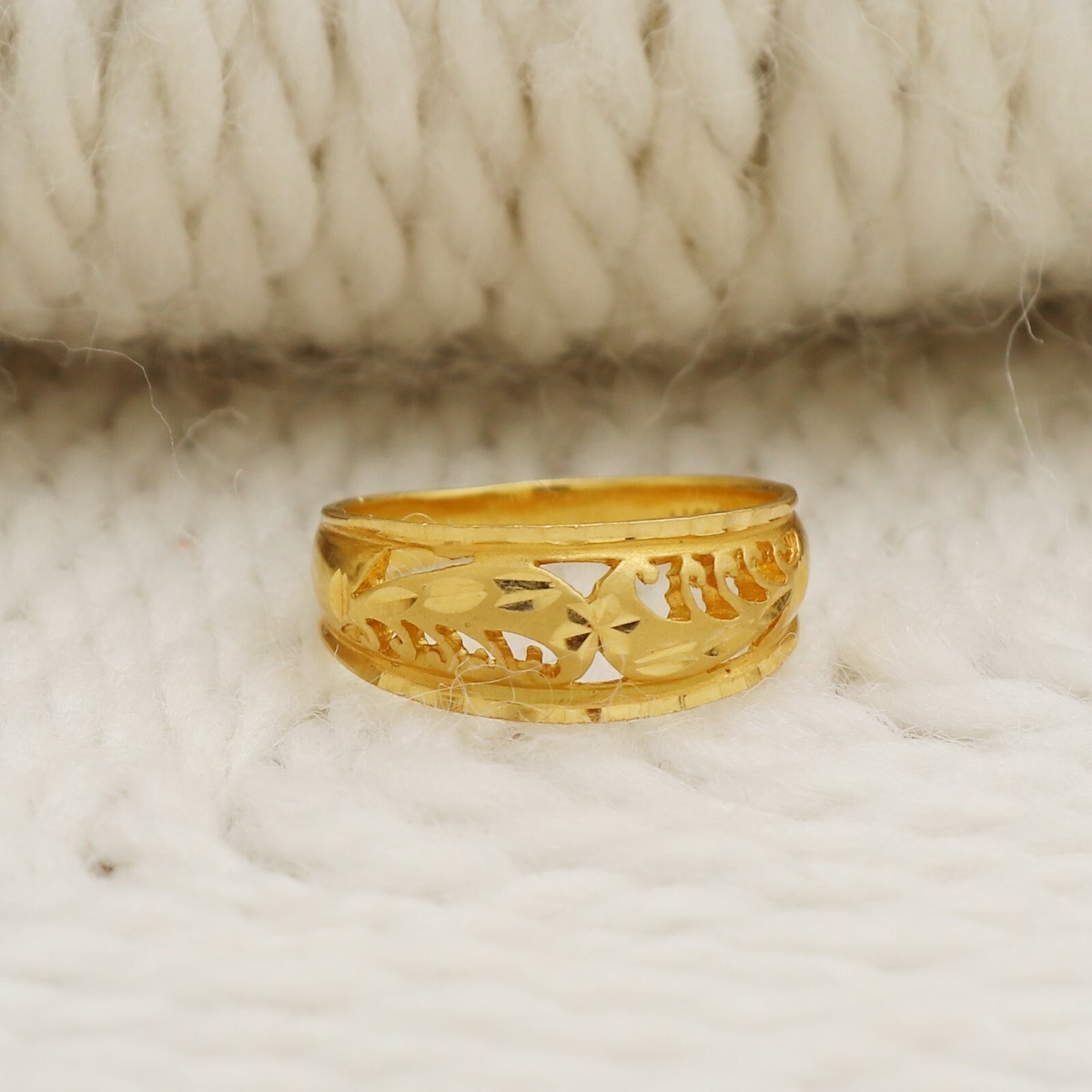 22k Yellow Gold Ring, 22K916 Fine Gold Handmade Ring for unisex or