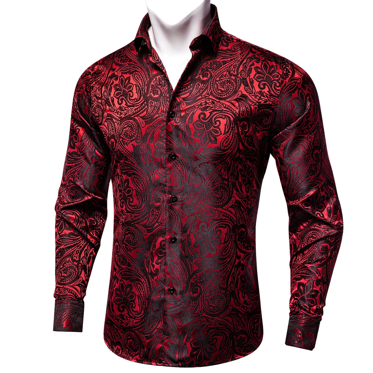 Red long sleeve dress top shirt