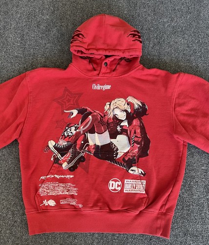 Civil Regime x Batman Hoodie Red Harley Quinn Rises Embroidered Mens Medium - Picture 5 of 21