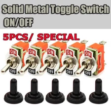 12V SPST Solid Metal Toggle Switch ON/OFF Single Pole Marine Boot Car WATERPROOF
