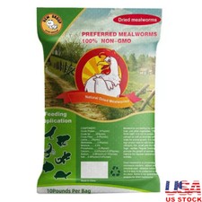 10 Lb Dried Mealworms for Wild Birds Chickens High Protein Organic 100 Non-GMO
