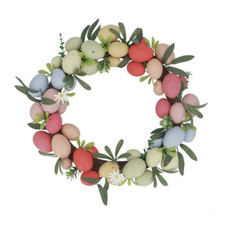 Gisela Graham Rainbow Easter Egg Wreath Spring Inspired Front Door Accessory
